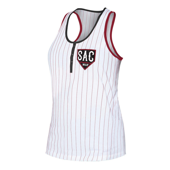 PAULA PINSTRIPE TANK - LADIES, SACRAMENTO RIVER CATS