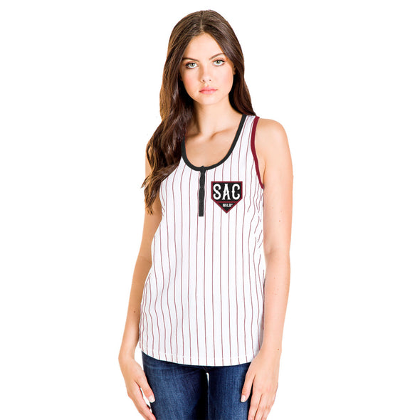 PAULA PINSTRIPE TANK - LADIES, SACRAMENTO RIVER CATS