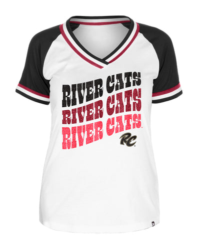 LADIES GLITTER REPEAT T, SACRAMENTO RIVER CATS