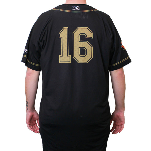 BLACK AND GOLD JERSEY #16 SIZE 48-XL, SACRAMENTO RIVER CATS