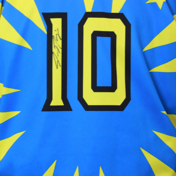 BLUE AND YELLOW DORADOS JERSEY #10 SIZE 48-XL, SACRAMENTO RIVER CATS