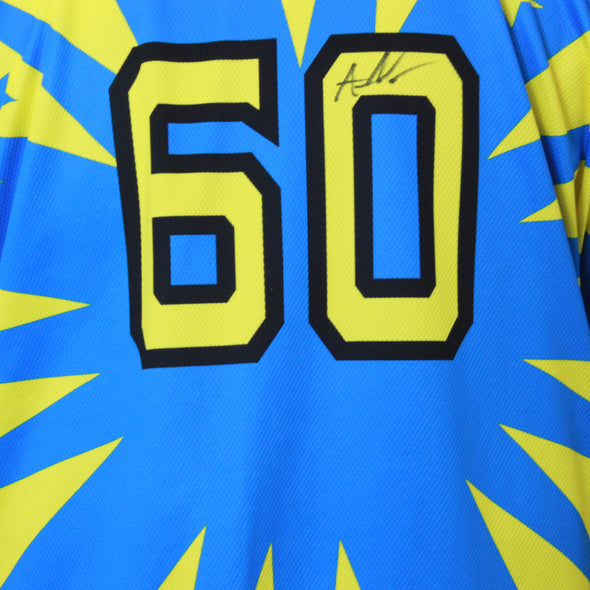 BLUE AND YELLOW DORADOS JERSEY #60 SIZE 48-XL, SACRAMENTO RIVER CATS