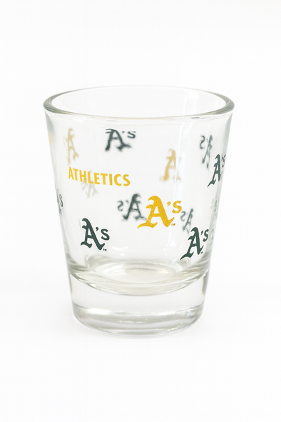 A'S 2 OZ REPEAT SHOT GLASS