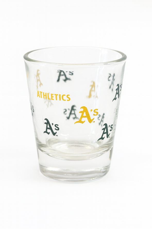 A'S 2 OZ REPEAT SHOT GLASS
