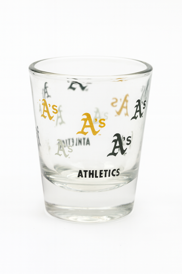 A'S 2 OZ REPEAT SHOT GLASS