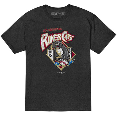 JAKE RETRO T - DARK GREY, SACRAMENTO RIVER CATS