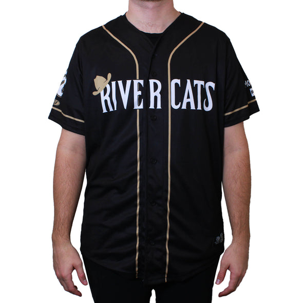 BLACK RIVER CATS MONARCH JERSEY #8 SIZE 48- XL, SACRAMENTO RIVER CATS