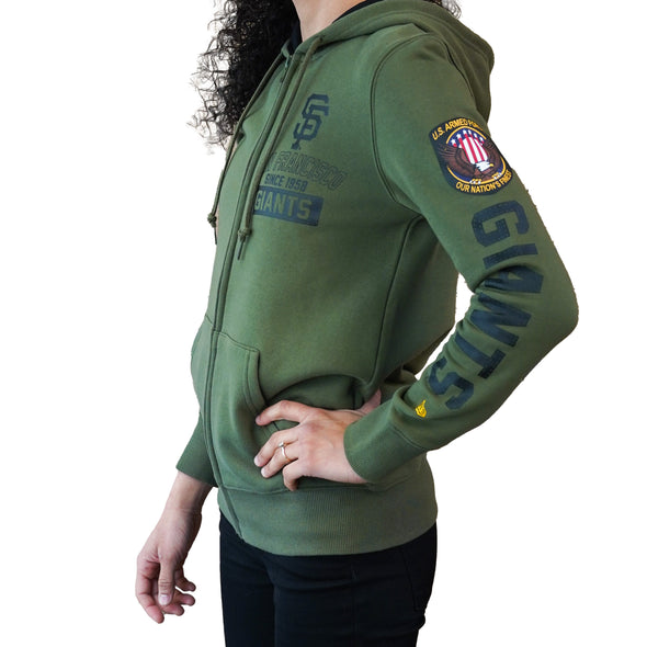 SF ARMED FORCES ZIP HOOD LADIES, SAN FRANCISCO GIANTS