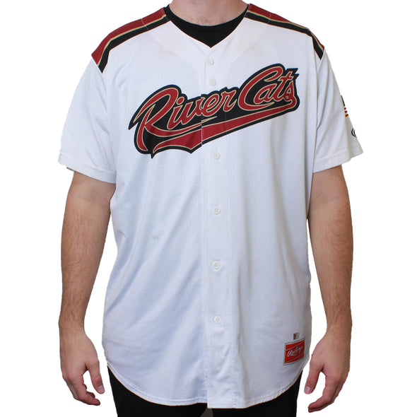 WHITE HOME JERSEY #60 SIZE 48- XL, SACRAMENTO RIVER CATS