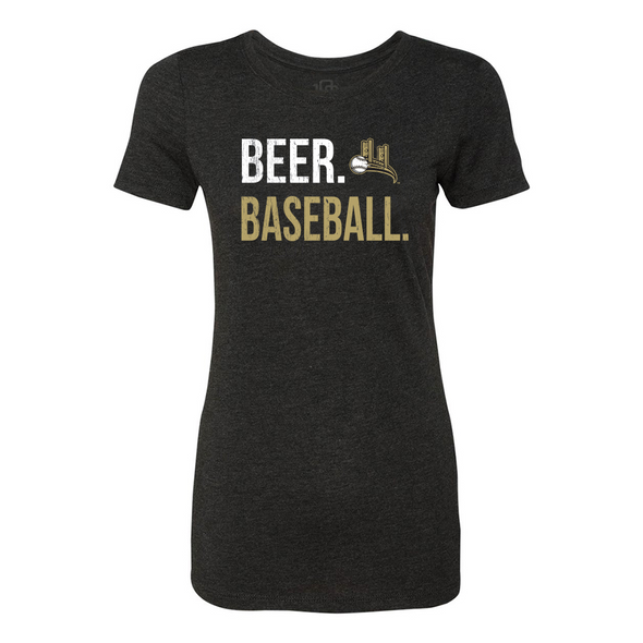 LADIES BEER BASEBALL TOWER BRIDGE TEE, SACRAMENTO RIVER CATS