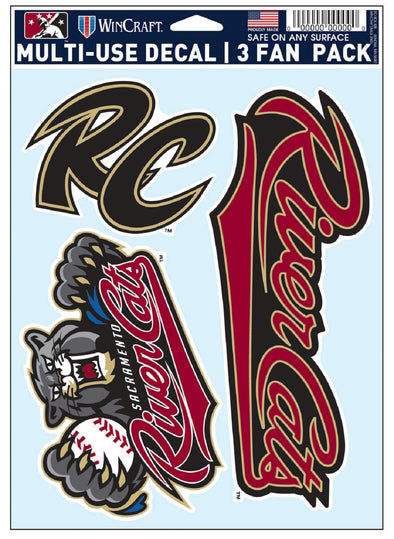 DECAL 3 PACK, SACRAMENTO RIVER CATS
